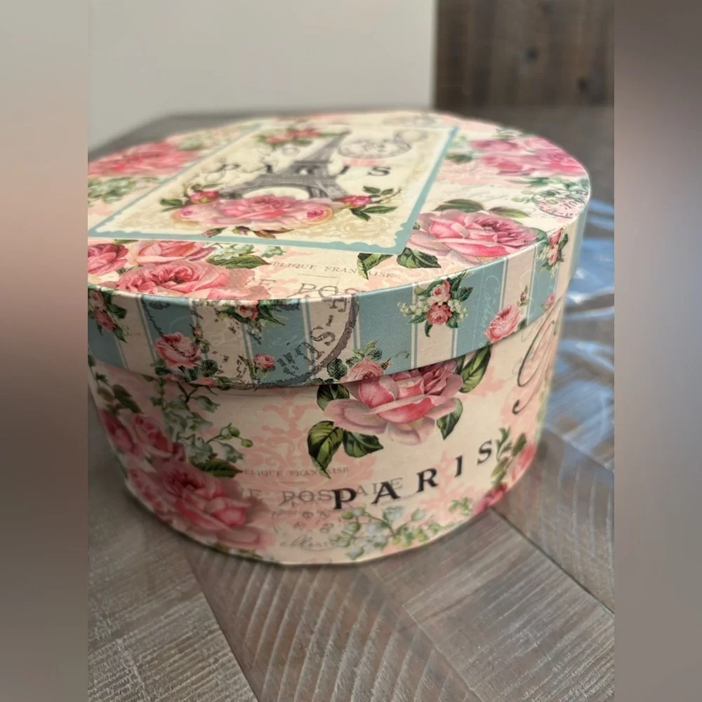 Paris Themed Decorative Box with Roses